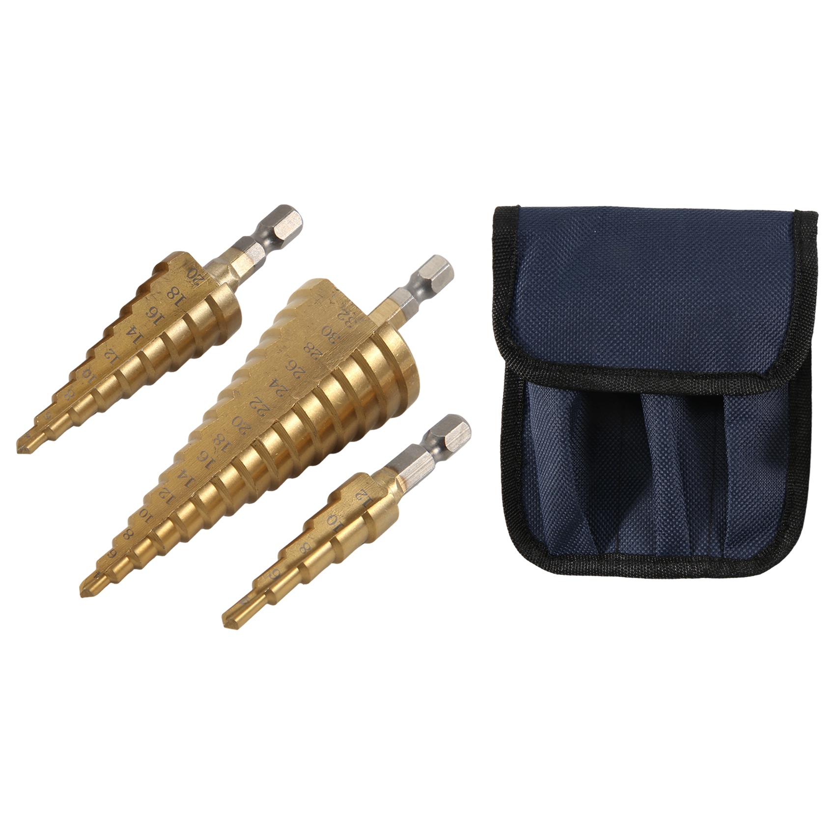 Step Drill Bit Set Titanium Hss Cobalt - A23T 3Pc HSS Step Cone Taper