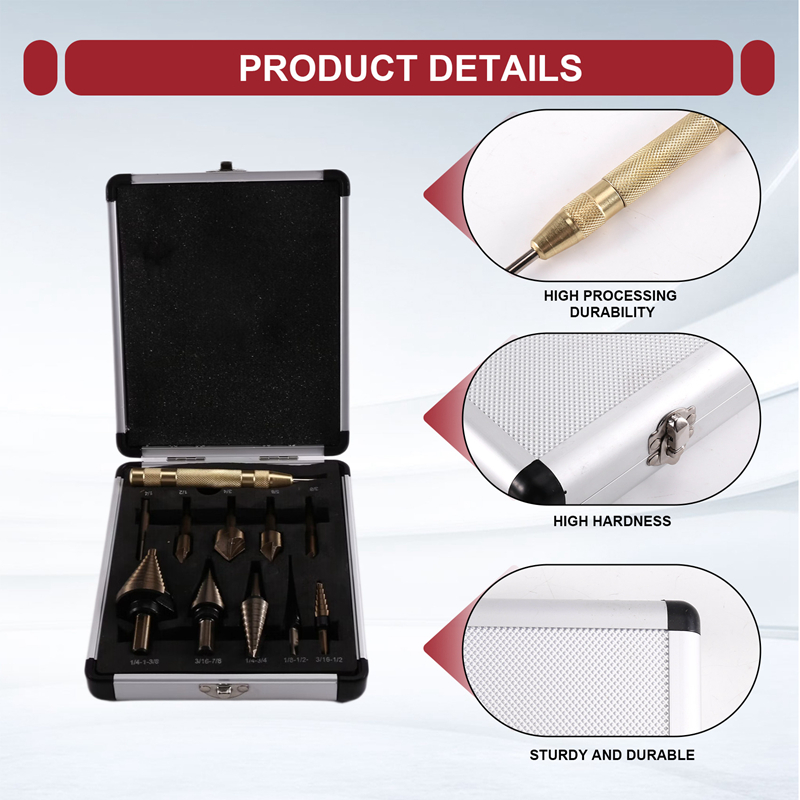 Step Drill Bit Set Titanium Hss Cobalt - A23T Step Drill Bit Set &