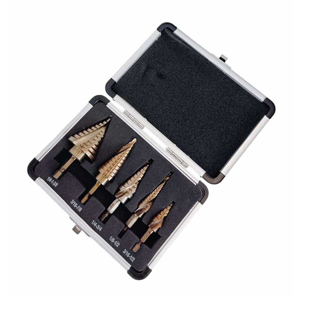 5 Pc Drill Bit Set Cobalt Spir - Step Drill Bit Set Titanium Hss Cobalt ulasan dan harga