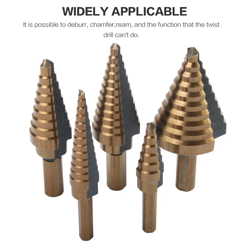 5Pcs Step Drill Bit Set HSS Co - Step Drill Bit Set Titanium Hss Cobalt ulasan dan harga