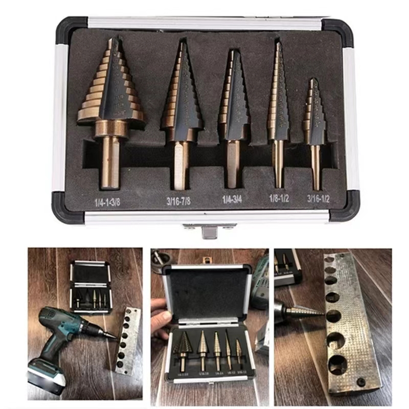 Step Drill Bit Set 5pcs Hss 42 - Step Drill Bit Set Titanium Hss Cobalt ulasan dan harga