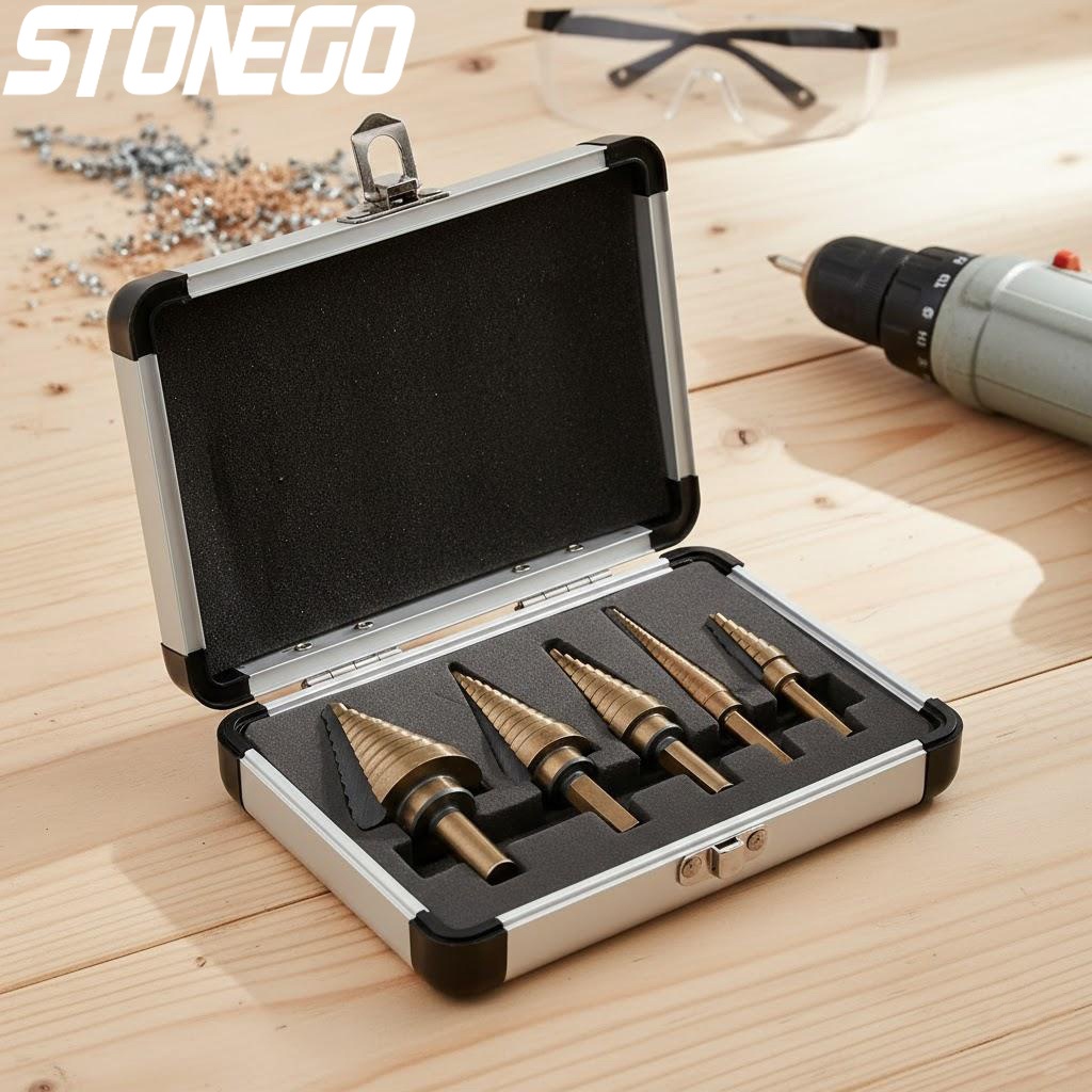 5 Pcs Cobalt Step Drill Bit Se - Step Drill Bit Set Titanium Hss Cobalt ulasan dan harga