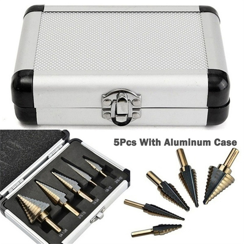 5pcs Step Drill Bit Set Hss Co - Step Drill Bit Set Titanium Hss Cobalt ulasan dan harga