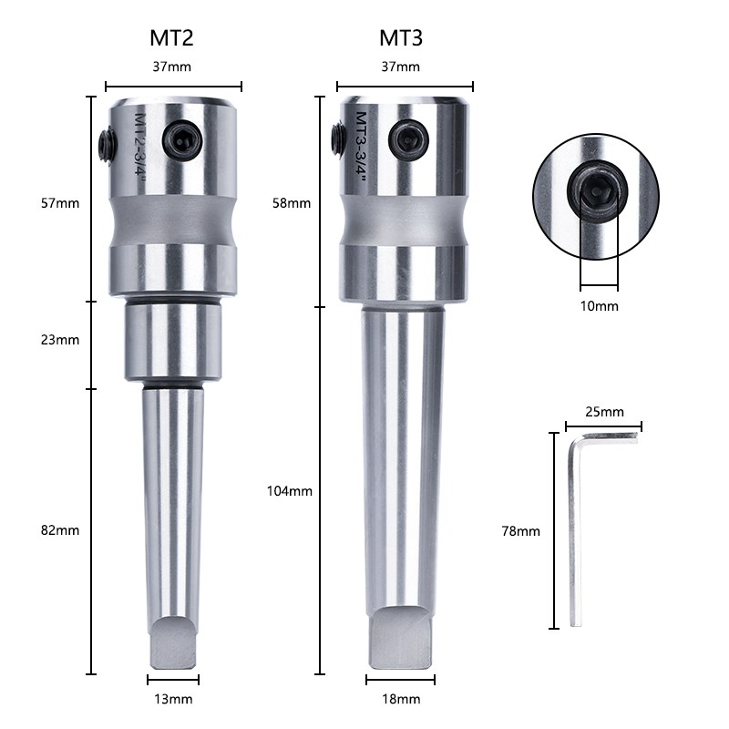 HAMPTON 3/4 Inch Morse Taper A - Annular Cutter Arbor Morse Taper Mt2 Mt3 ulasan dan harga