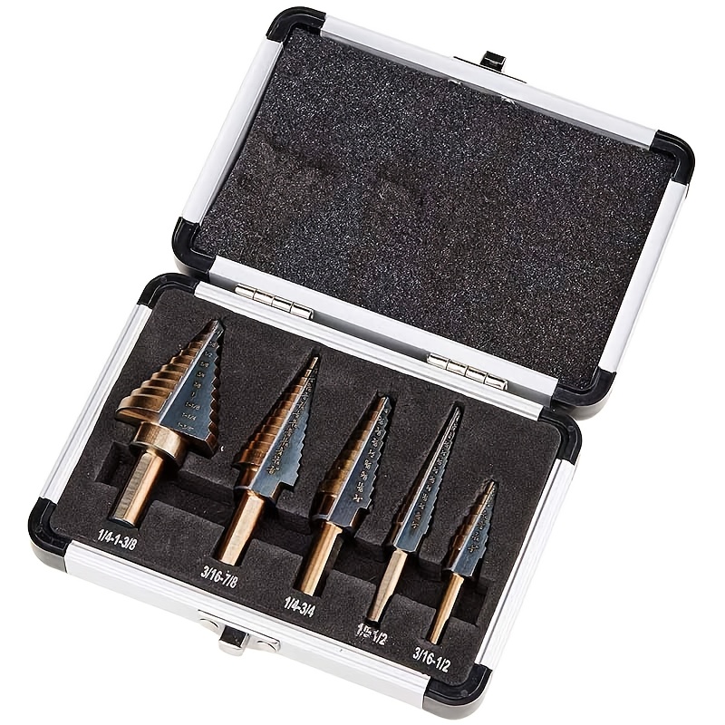 5pcs Hss Cobalt Step Drill Bit - Step Drill Bit Set Titanium Hss Cobalt ulasan dan harga