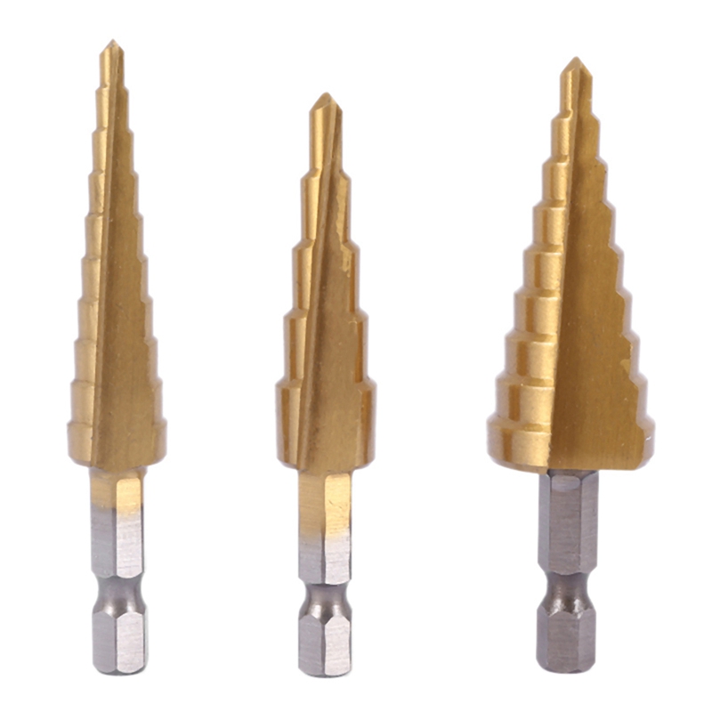 A23T 6 Pcs HSS Titanium Step D - Step Drill Bit Set Titanium Hss Cobalt ulasan dan harga