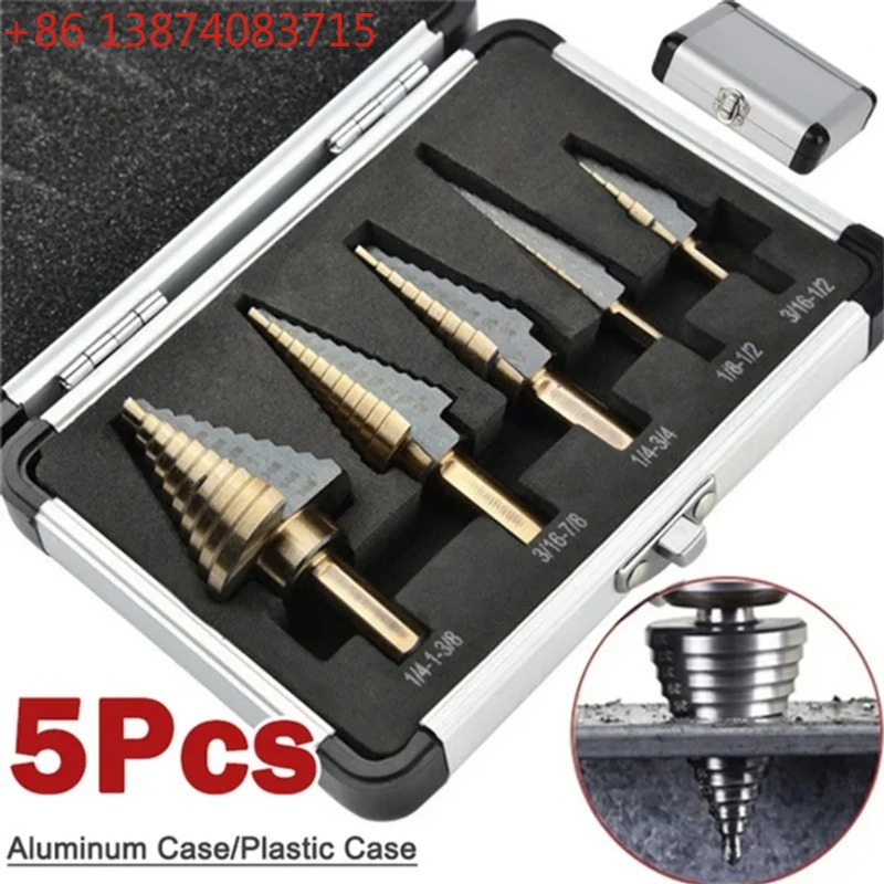 5pcs Step Drill Bit Set Hss Co - Step Drill Bit Set Titanium Hss Cobalt ulasan dan harga