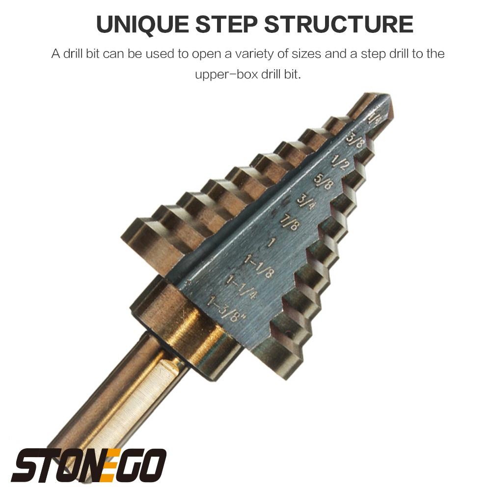 Professional Multi Size Step D - Step Drill Bit Set Titanium Hss Cobalt ulasan dan harga