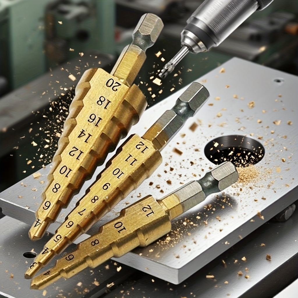 3pcs HSS Cobalt Step Drill Bit - Step Drill Bit Set Titanium Hss Cobalt ulasan dan harga