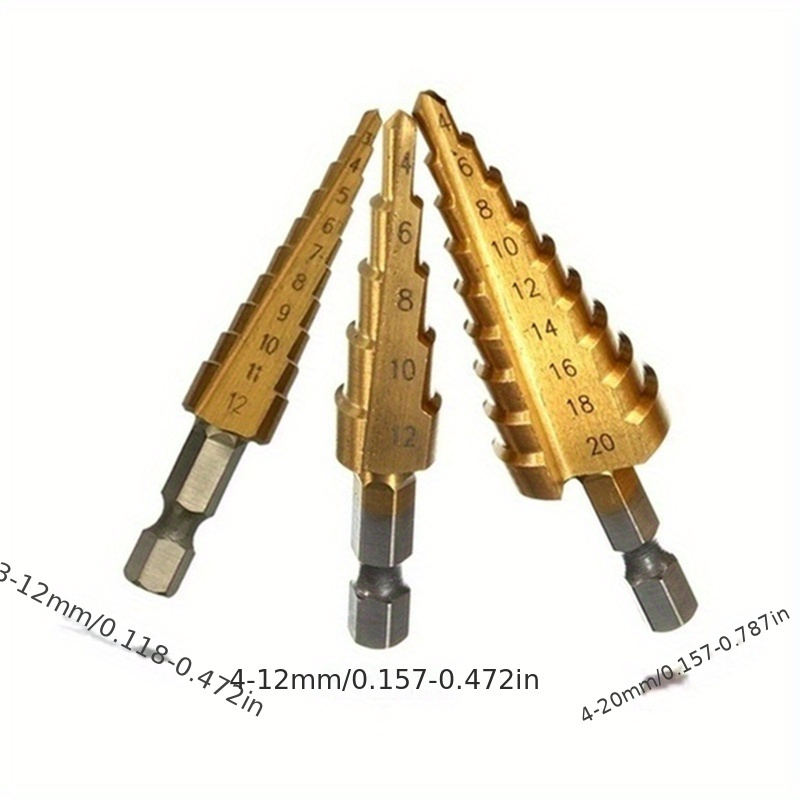 3pcs HSS Cobalt Step Drill Bit - Step Drill Bit Set Titanium Hss Cobalt ulasan dan harga