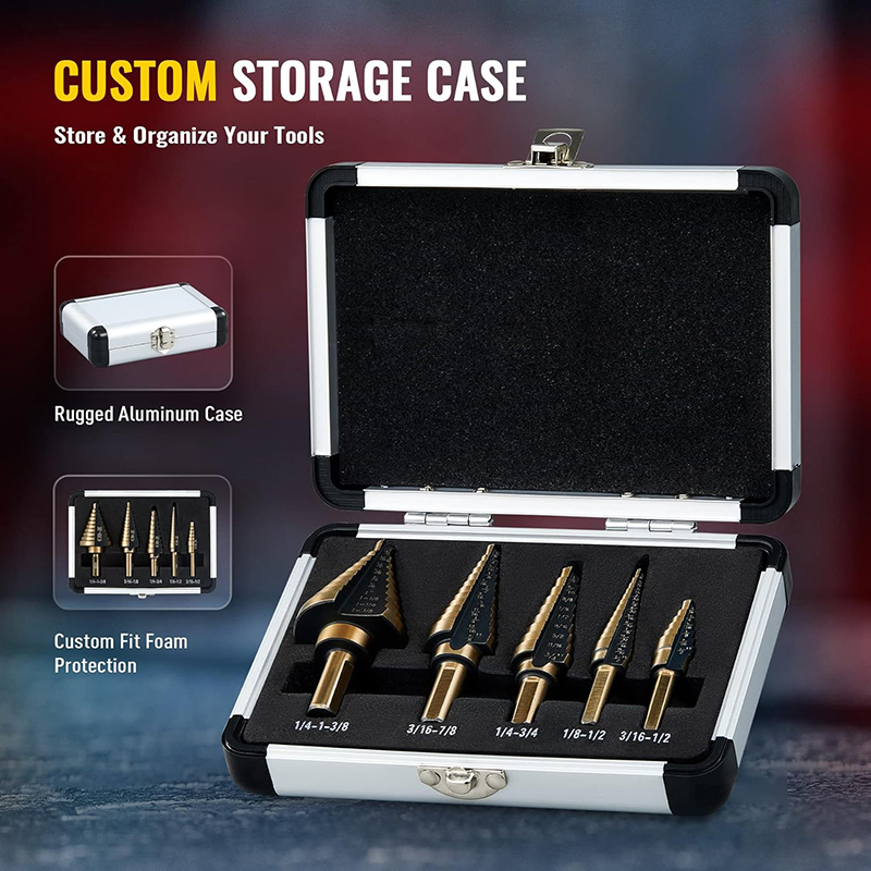 5pcs Step Drill Bit Set Hss Co - Step Drill Bit Set Titanium Hss Cobalt ulasan dan harga